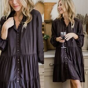 Harper Sage Flourish Shirt Dress XS